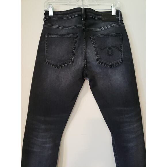 R13 Biker Boy Albany with rips Jeans Sz 27 R13W0087-297 Whiskered Raw Hem (G - Picture 13 of 15